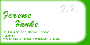 ferenc hanke business card